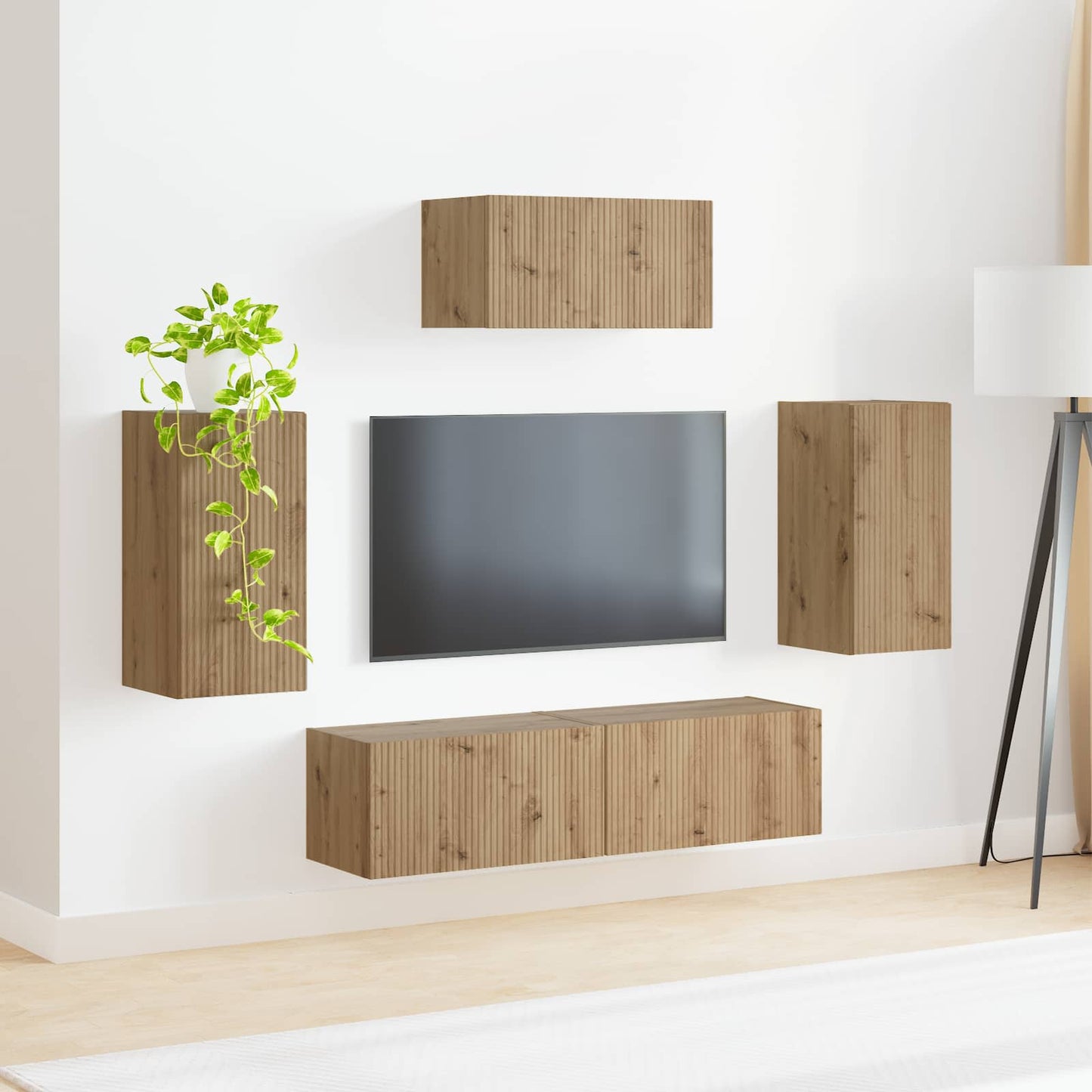 vidaXL Σετ επίπλου τηλεόρασης 3 pcs Artisan Oak Επεξεργασμένο ξύλο
