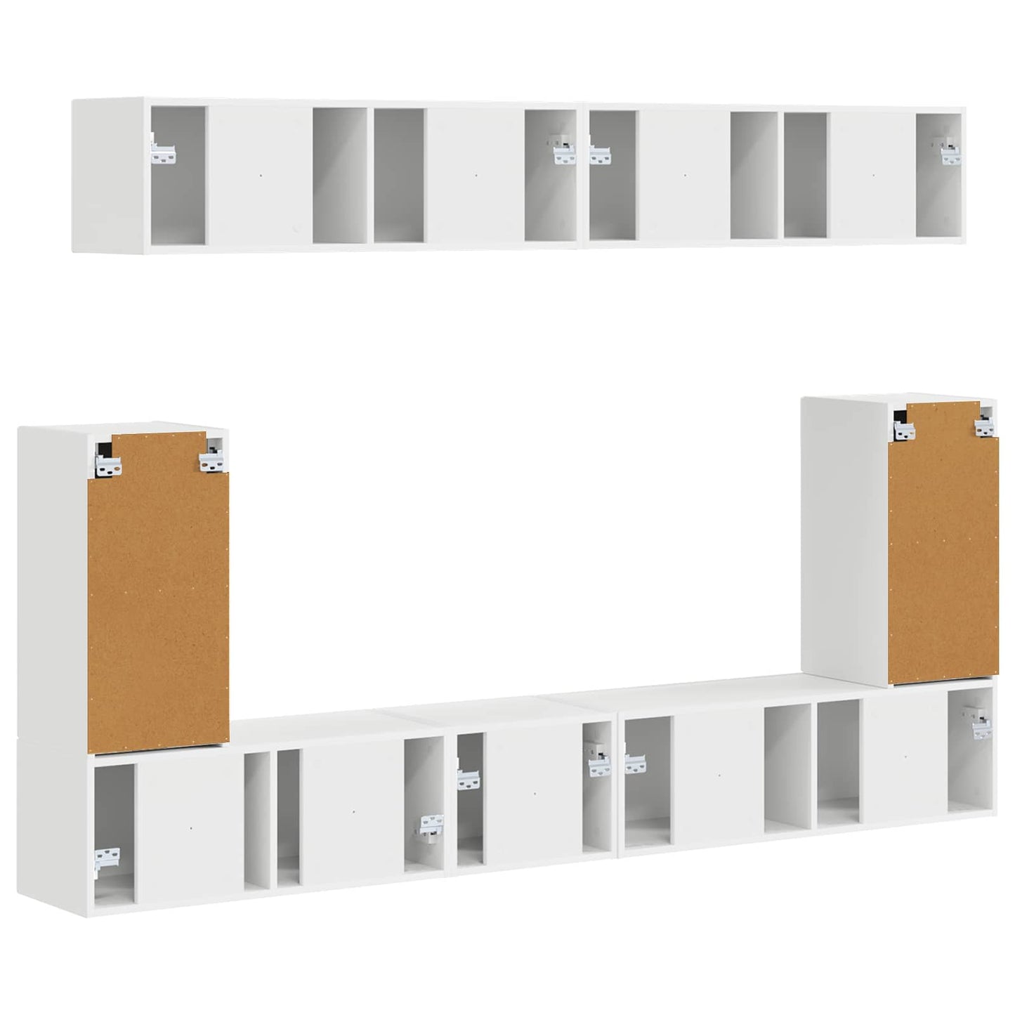 vidaXL Σετ επίπλου τηλεόρασης Επιτοίχιο 5 pcs Λευκό Επεξεργασμένο ξύλο