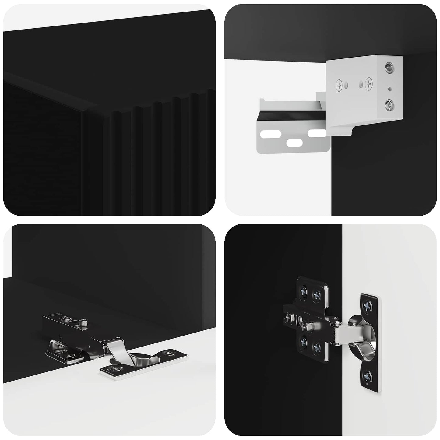 vidaXL 3 pcs Μαύρο