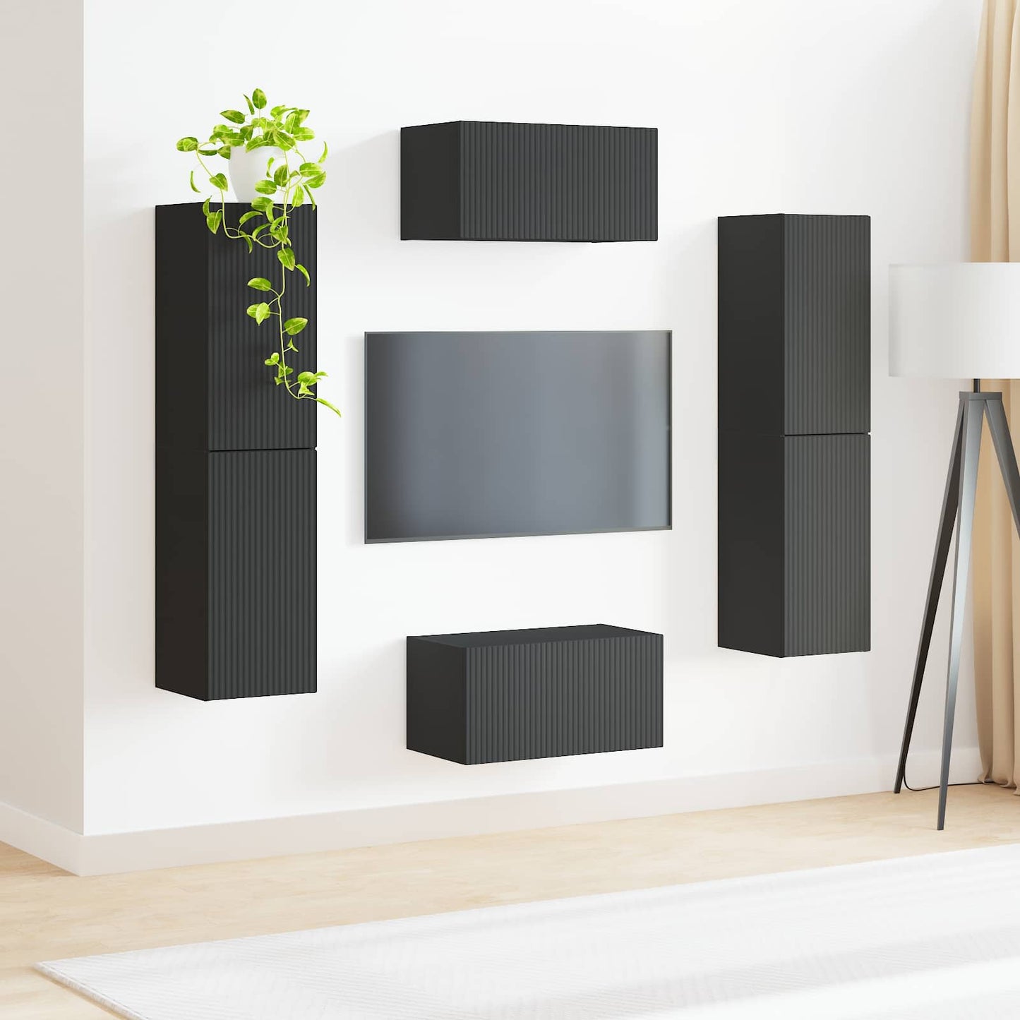 vidaXL 3 pcs Μαύρο