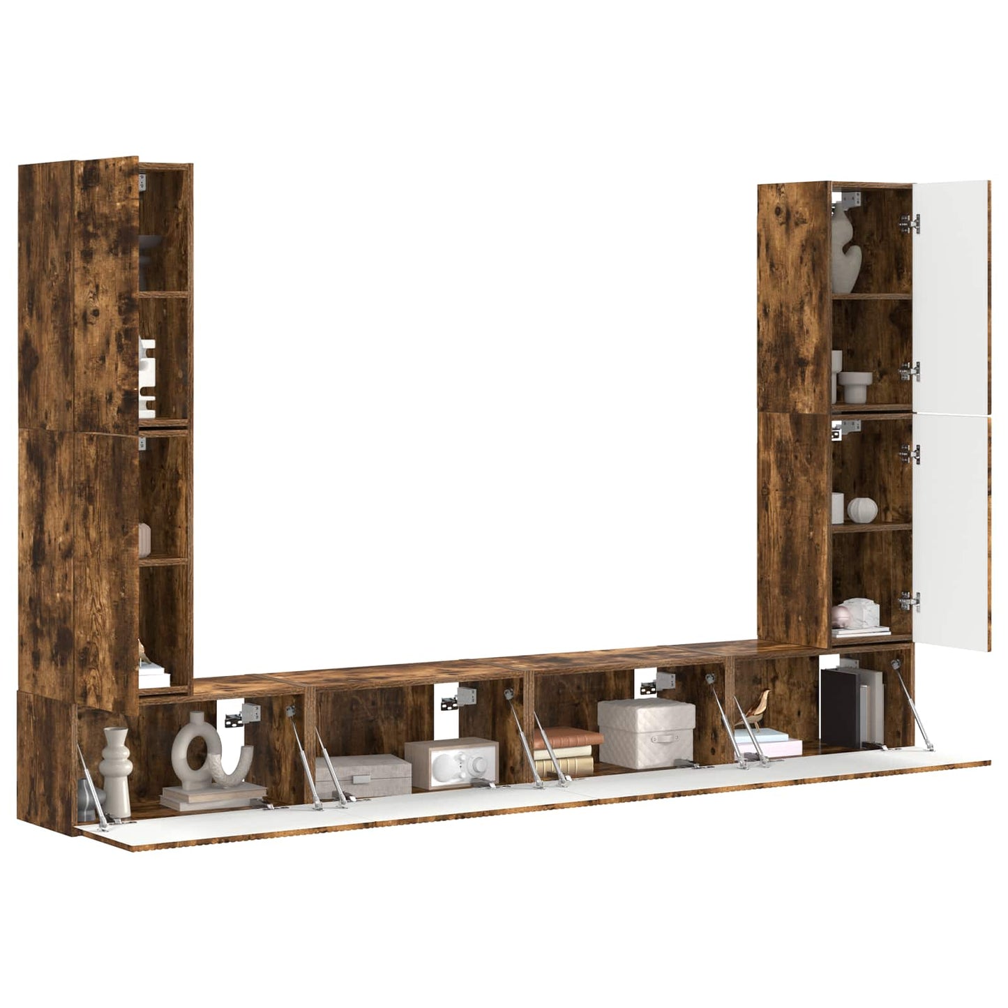 vidaXL 4 pcs Καπνιστό Δρύς