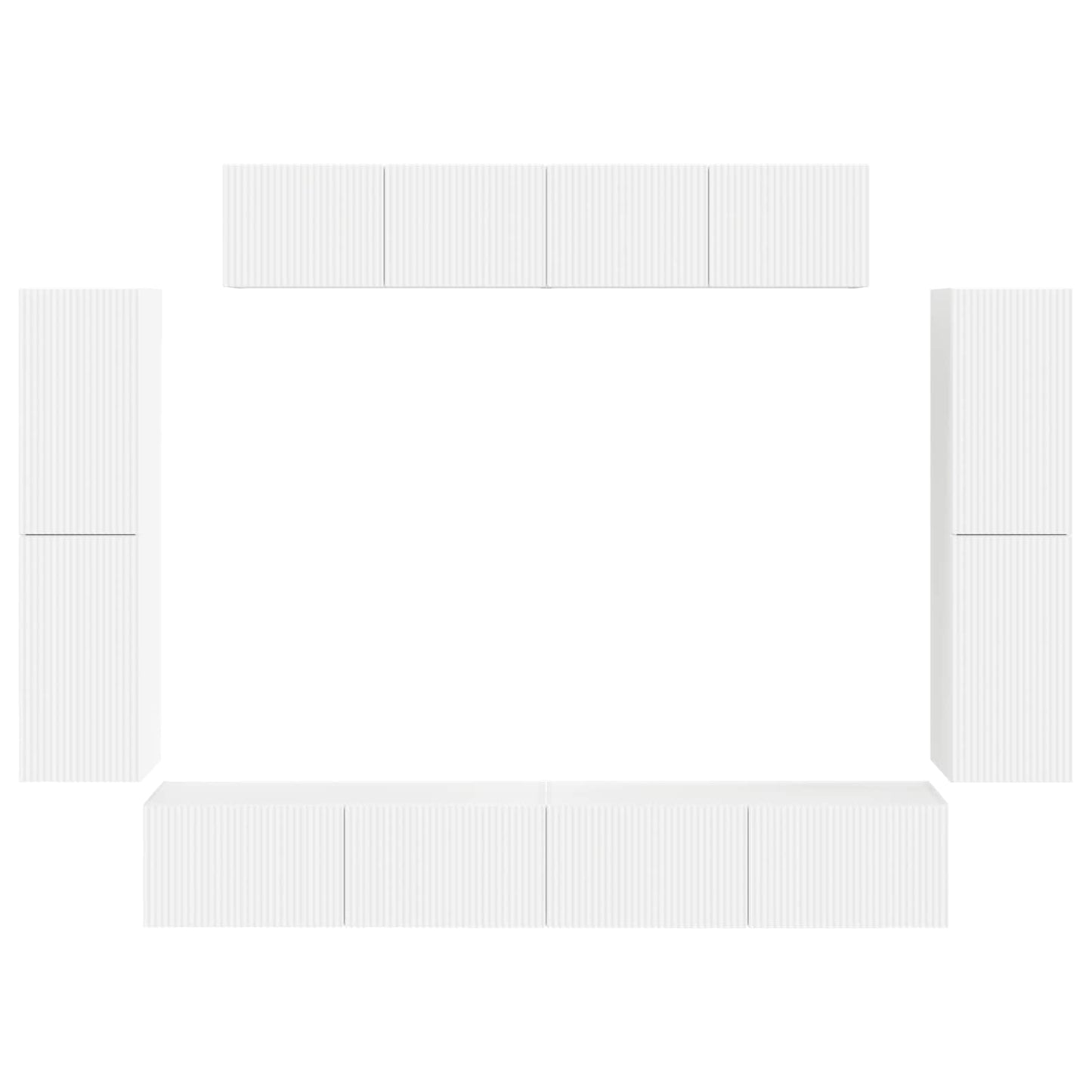 vidaXL Ντουλάπι TV 4 pcs Λευκό