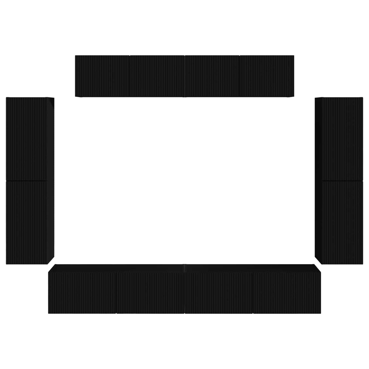 vidaXL Ντουλάπι TV 4 pcs Μαύρο