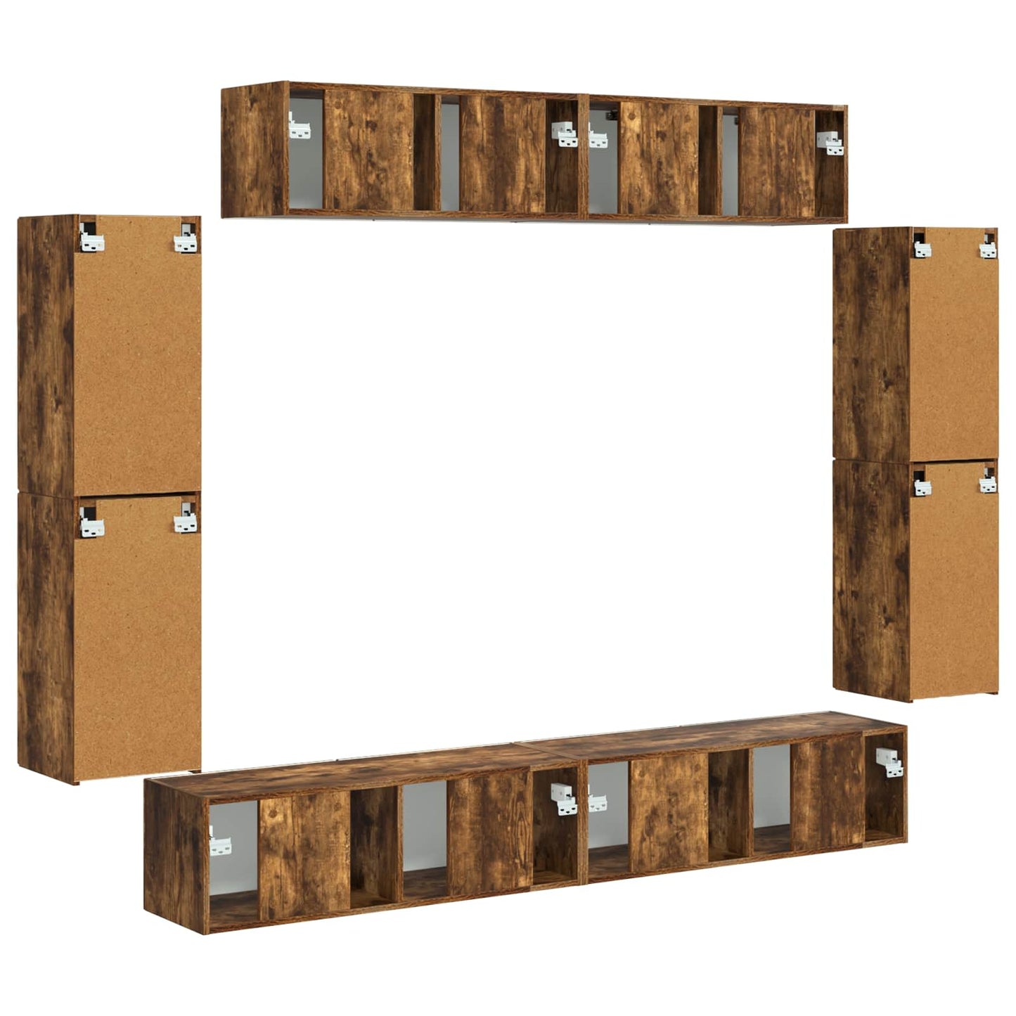 vidaXL Ντουλάπι TV 4 pcs Καπνιστό Δρύς