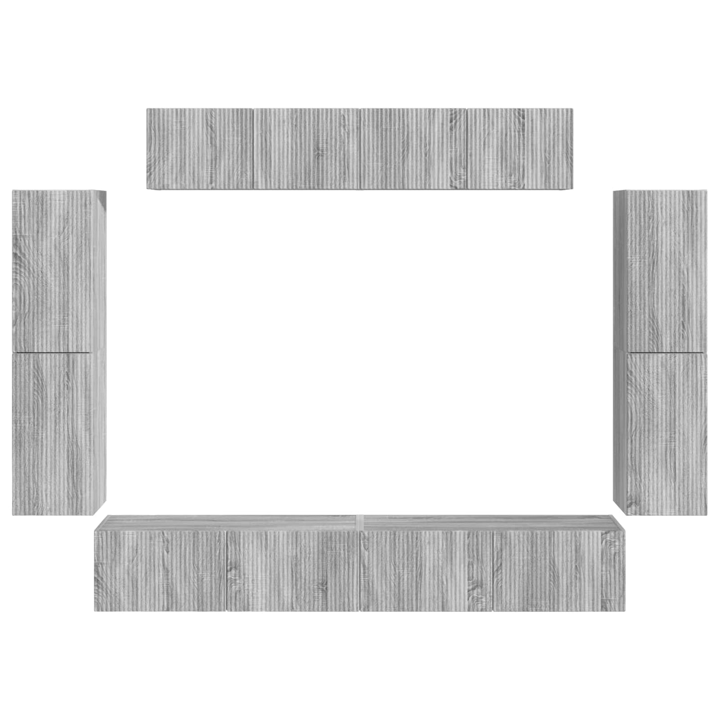 vidaXL Ντουλάπι TV 4 pcs Γκρίζο Σονομα