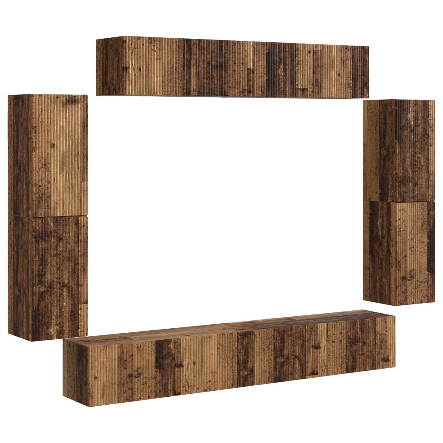 vidaXL Ντουλάπι TV 4 pcs Παλιό ξύλο