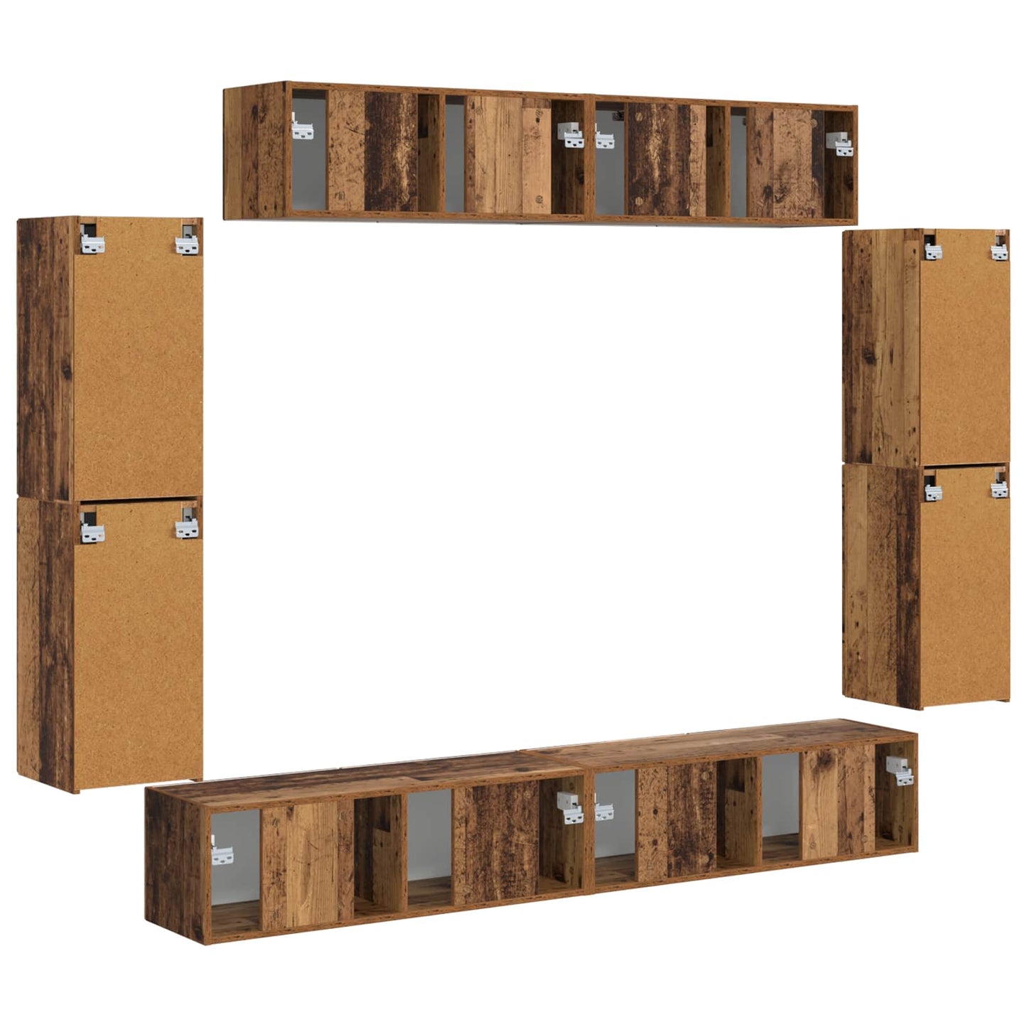 vidaXL Ντουλάπι TV 4 pcs Παλιό ξύλο