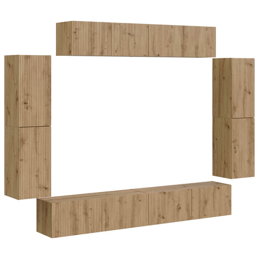 vidaXL Ντουλάπι TV 4 pcs Artisan Oak