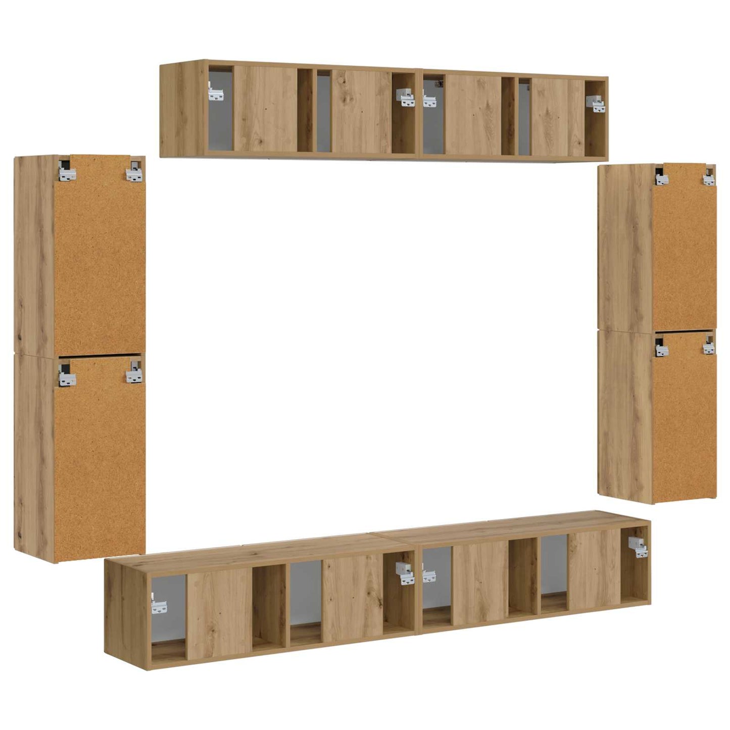 vidaXL Ντουλάπι TV 4 pcs Artisan Oak