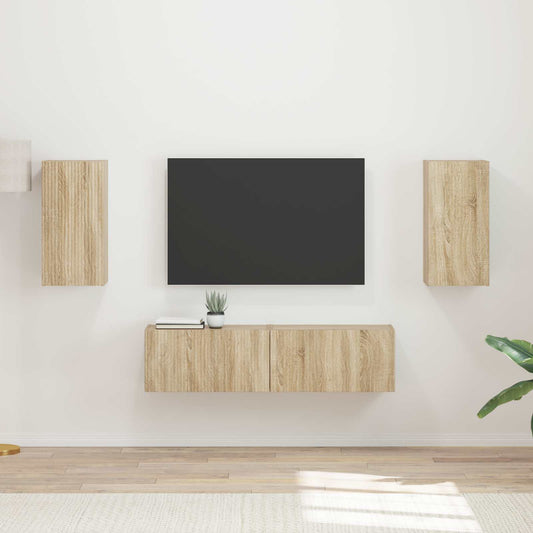 vidaXL Σετ επίπλου τηλεόρασης 4 pcs Δρύς Sonoma Επεξεργασμένο ξύλο