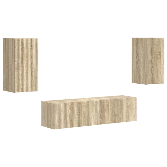 vidaXL Σετ επίπλου τηλεόρασης 4 pcs Δρύς Sonoma Επεξεργασμένο ξύλο