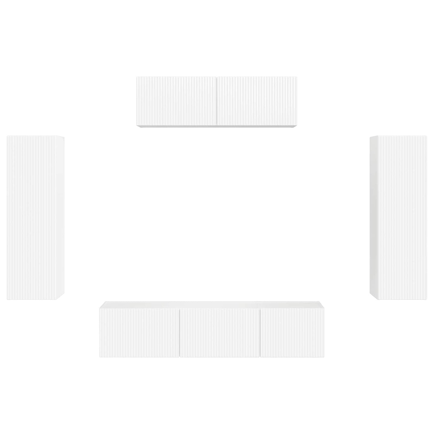 vidaXL Ντουλάπι TV 3 pcs Υψηλής γυαλάδας λευκό