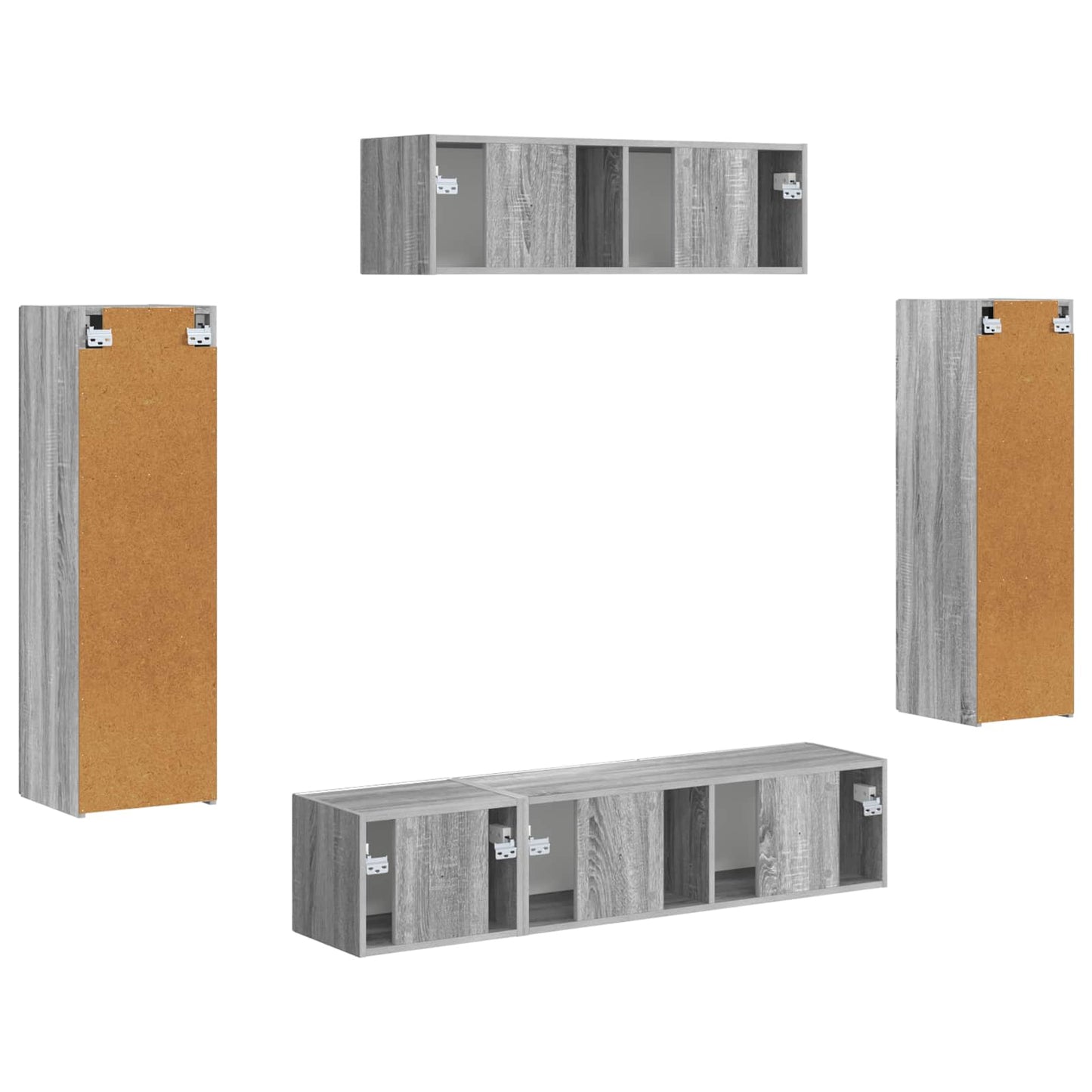 vidaXL Ντουλάπι TV 3 pcs Γκρίζο Σονομα