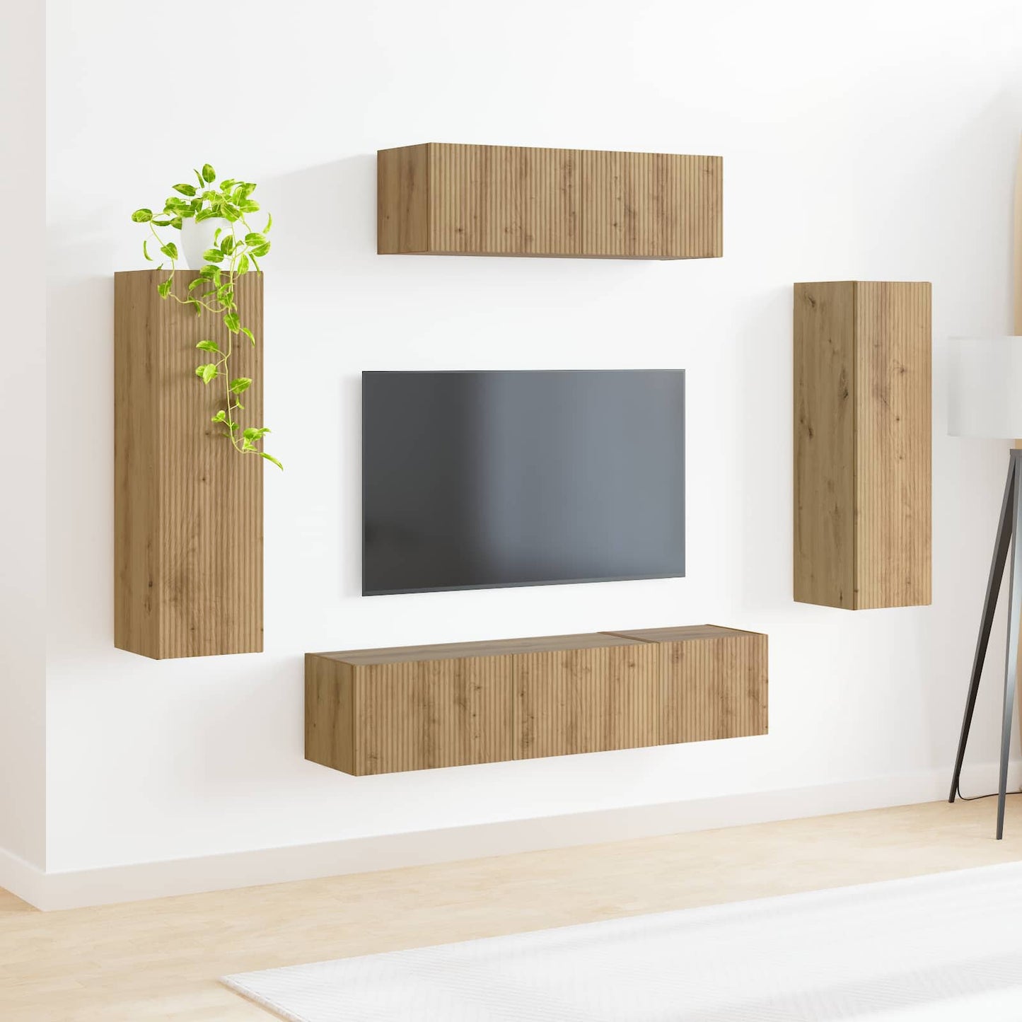 vidaXL Ντουλάπι TV 3 pcs Artisan Oak