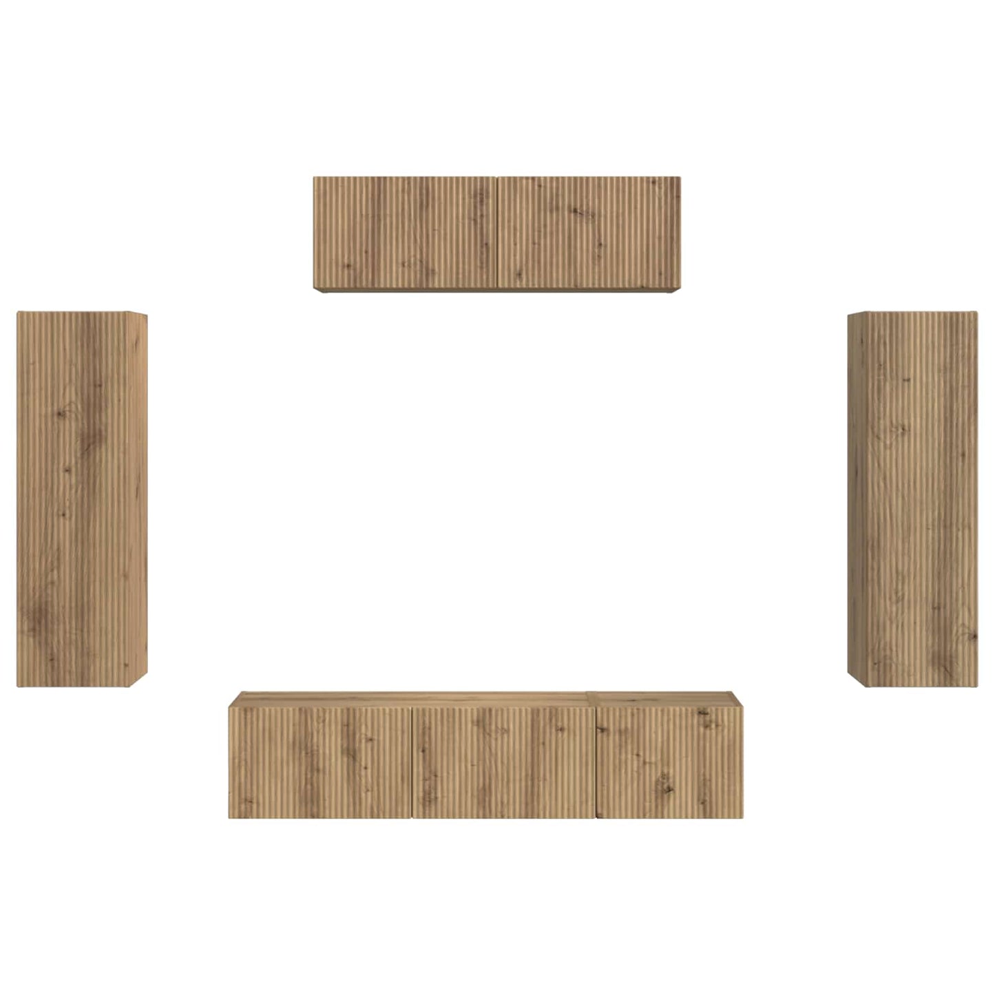 vidaXL Ντουλάπι TV 3 pcs Artisan Oak