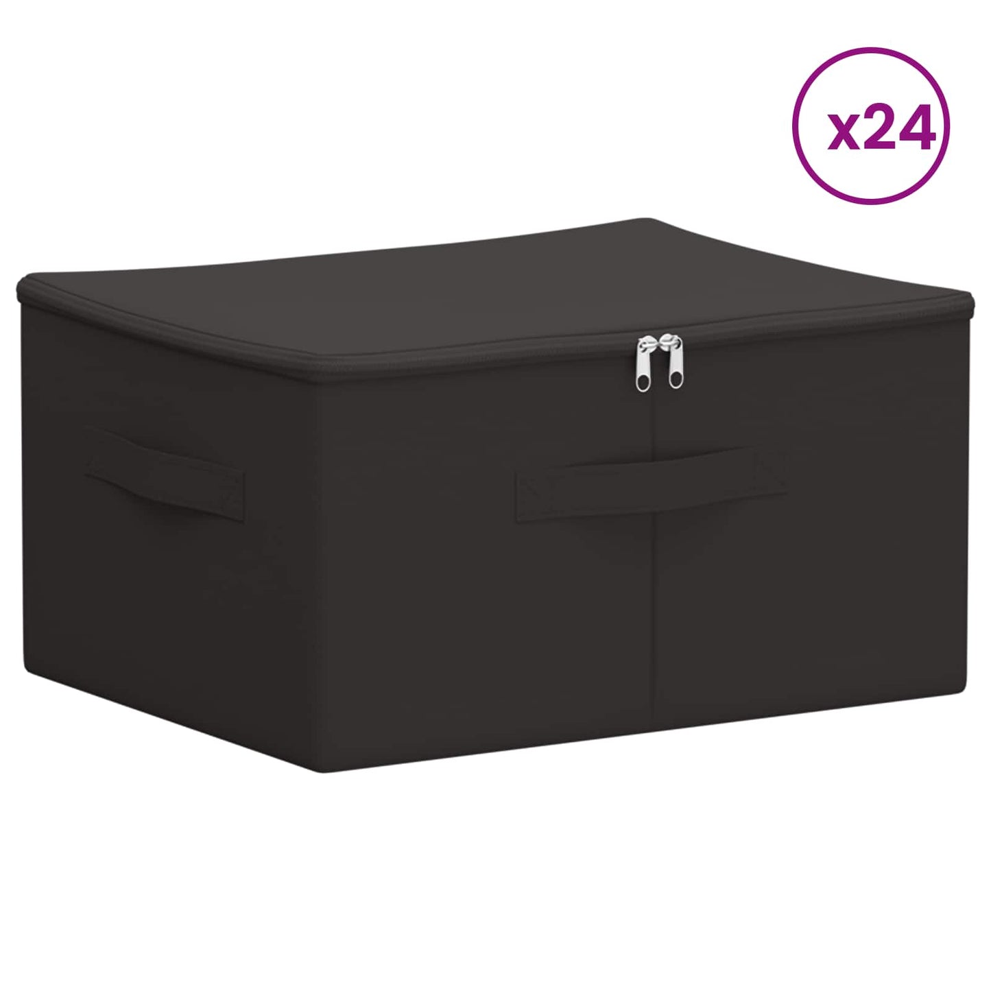 vidaXL Κουτί αποθήκευσης 24 pcs Ανθρακί 50 x 30 x 25 cm Ύφασμα