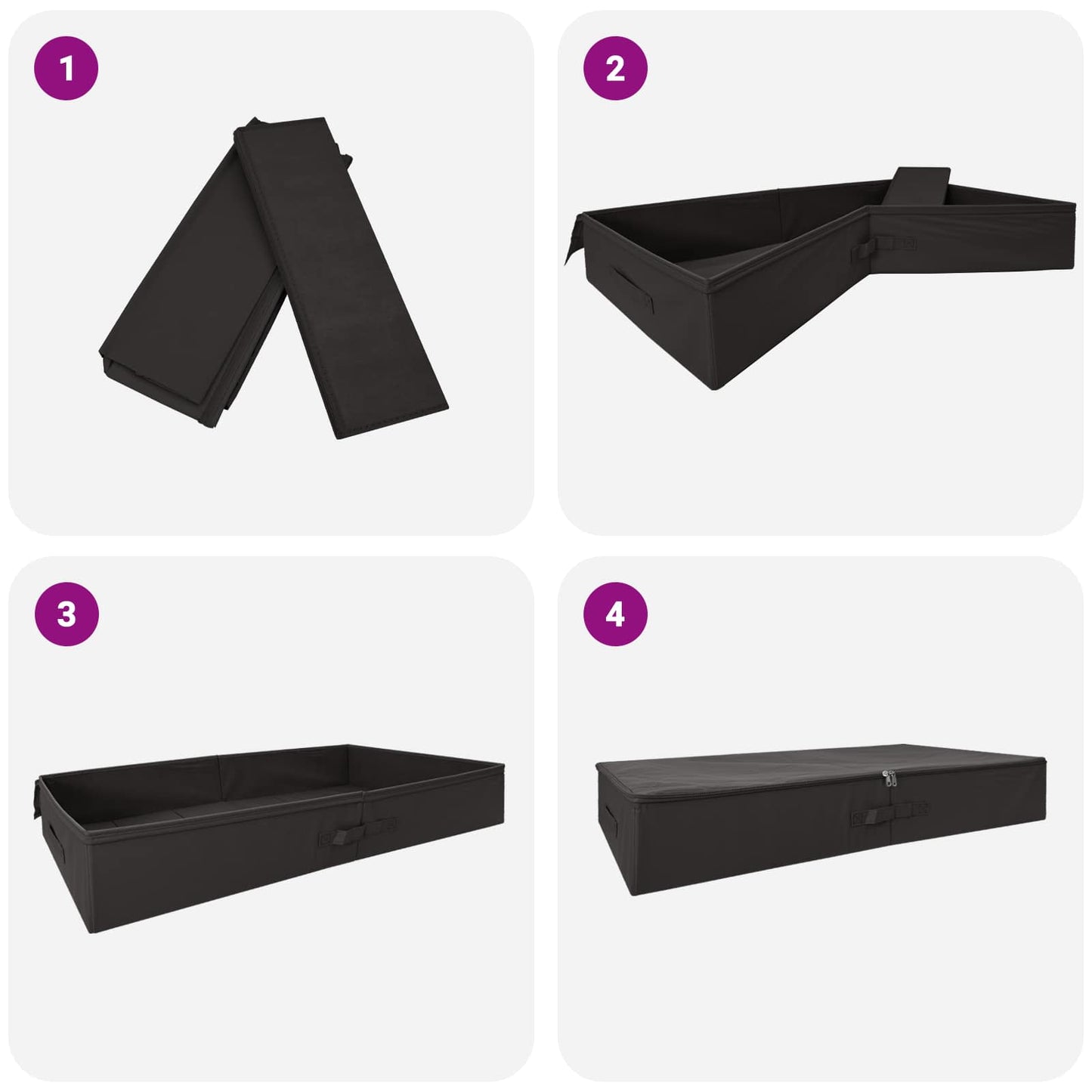 vidaXL Κουτί αποθήκευσης 6 pcs Ανθρακί 100 x 50 x 18 εκ. Ύφασμα