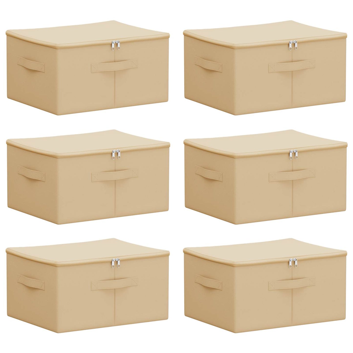 vidaXL Κουτί αποθήκευσης 6 pcs Κρεμ 43 x 34 x 23 εκ. Ύφασμα