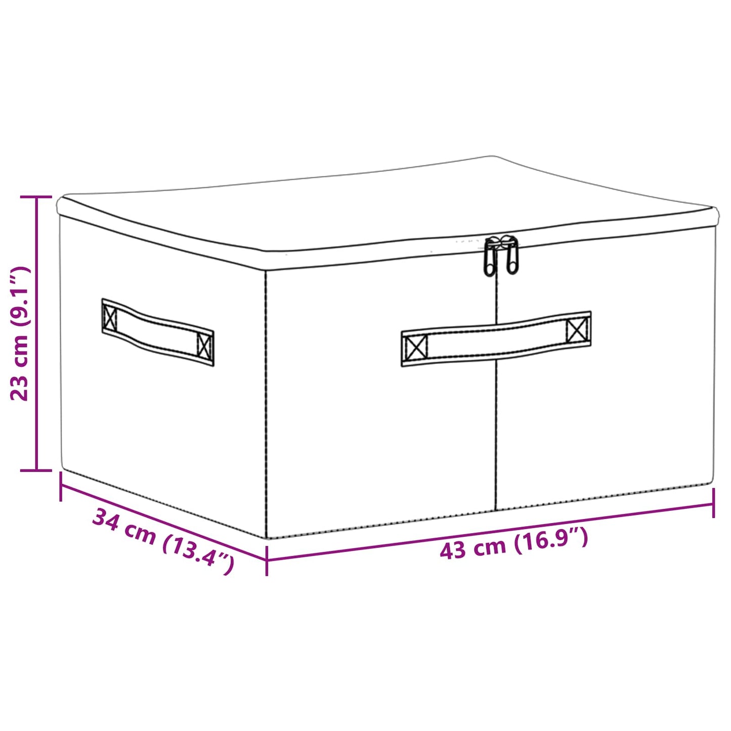 vidaXL Κουτί αποθήκευσης 6 pcs Κρεμ 43 x 34 x 23 εκ. Ύφασμα