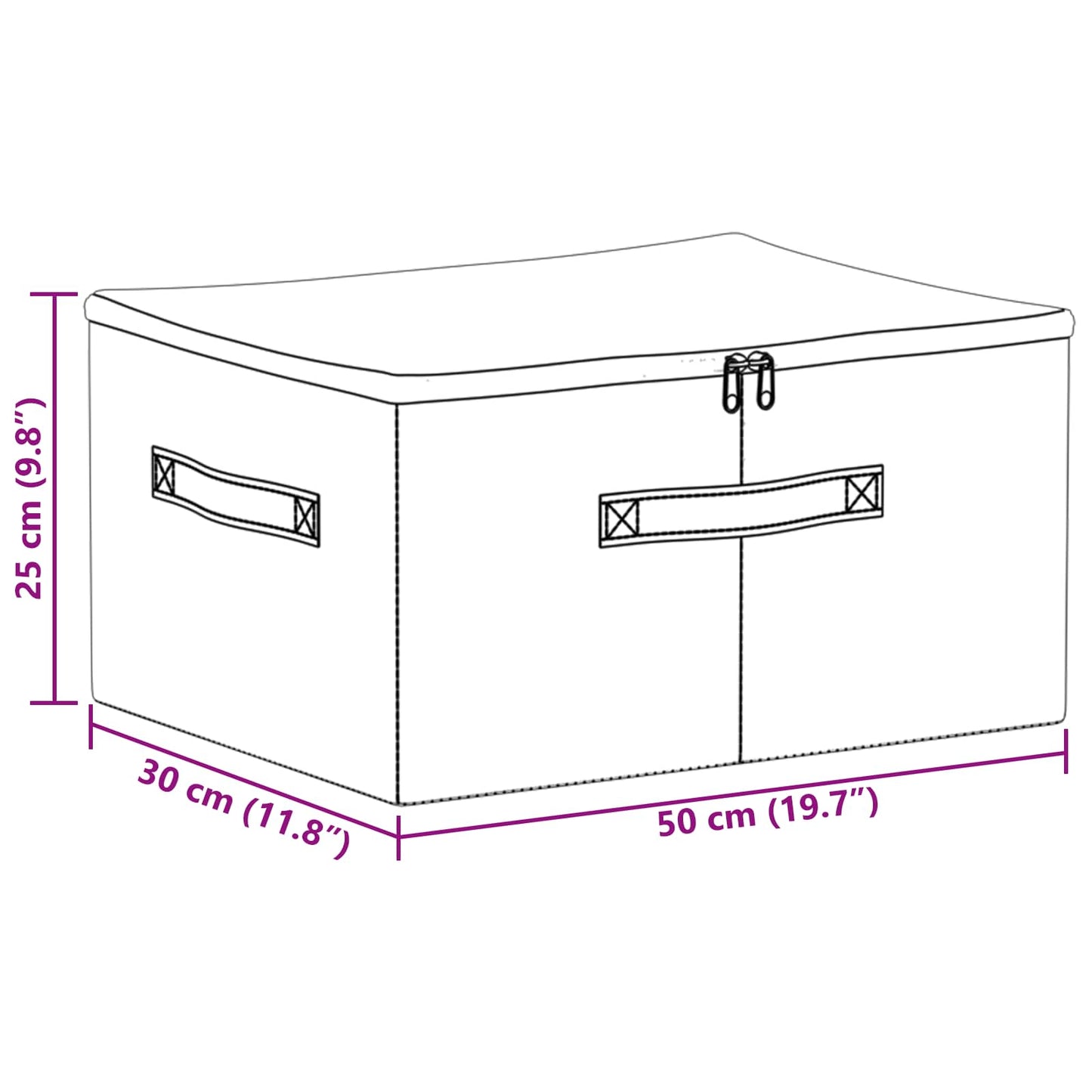 vidaXL Κουτί αποθήκευσης 24 pcs Κρεμ 50 x 30 x 25 cm Ύφασμα