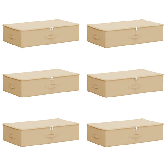 vidaXL Κουτί αποθήκευσης 6 pcs Κρεμ 70 x 40 x 18 εκ. Ύφασμα