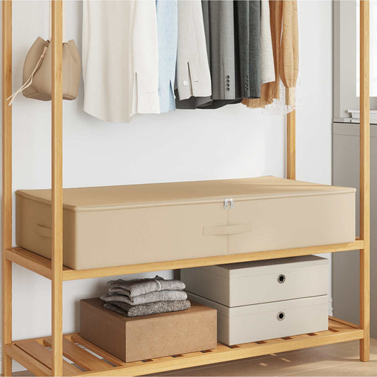 vidaXL Κουτί αποθήκευσης 2 pcs Κρεμ 90 x 48 x 15 εκ. Ύφασμα