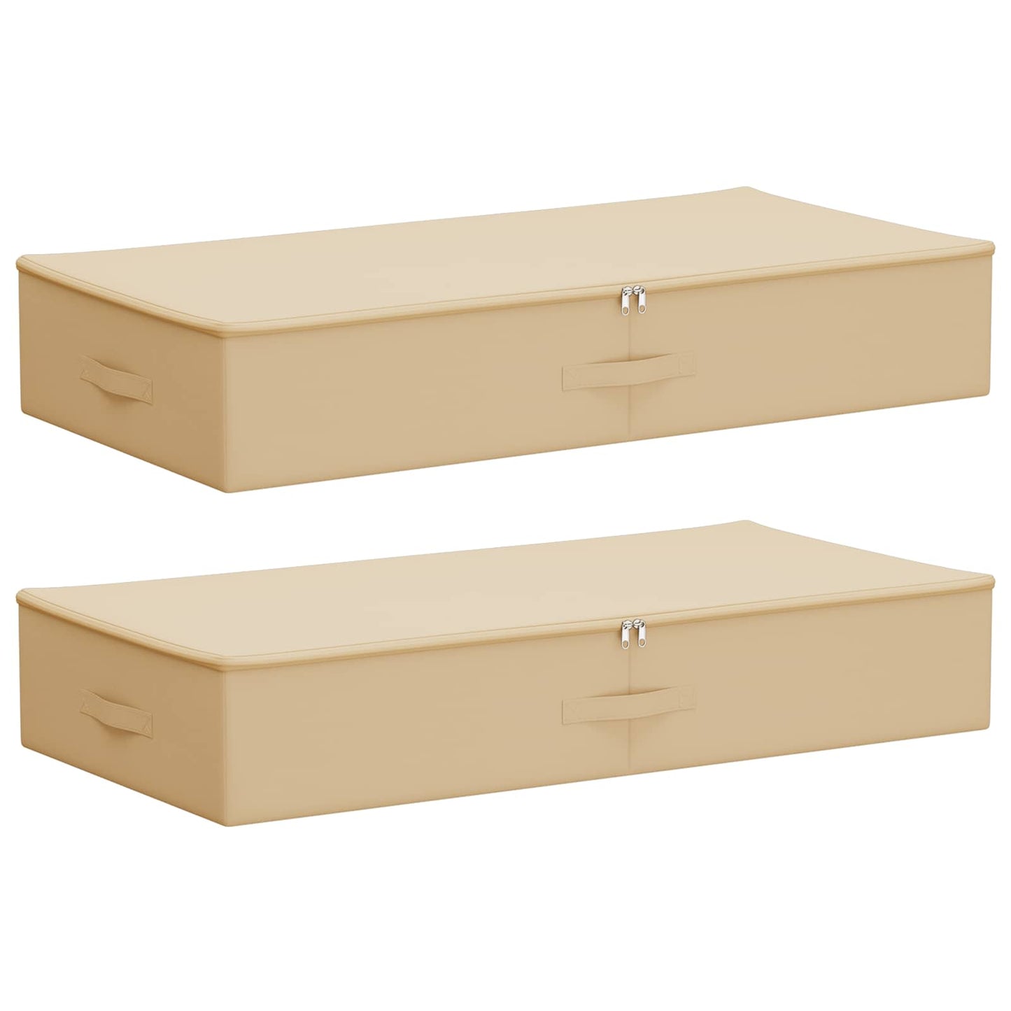 vidaXL Κουτί αποθήκευσης 2 pcs Κρεμ 90 x 48 x 15 εκ. Ύφασμα