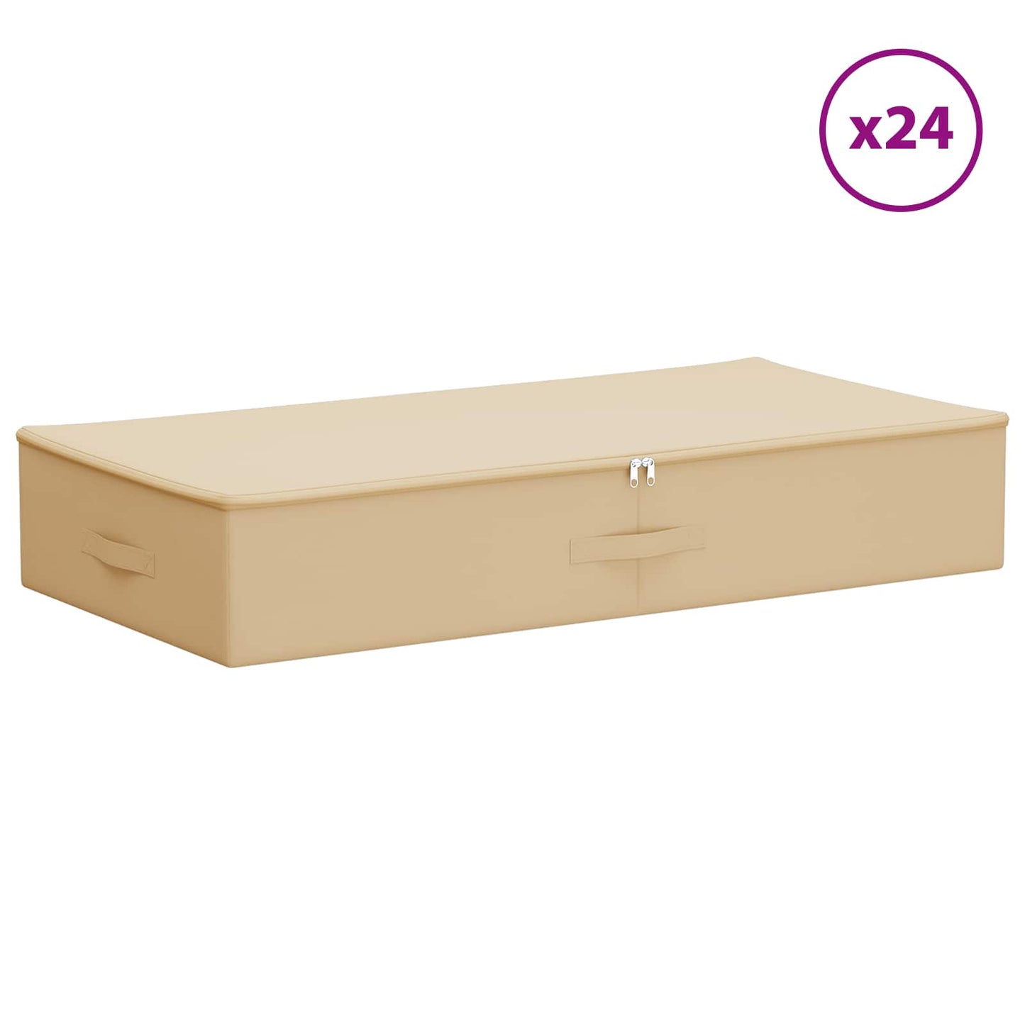vidaXL Κουτί αποθήκευσης 24 pcs Κρεμ 90 x 48 x 15 εκ. Ύφασμα