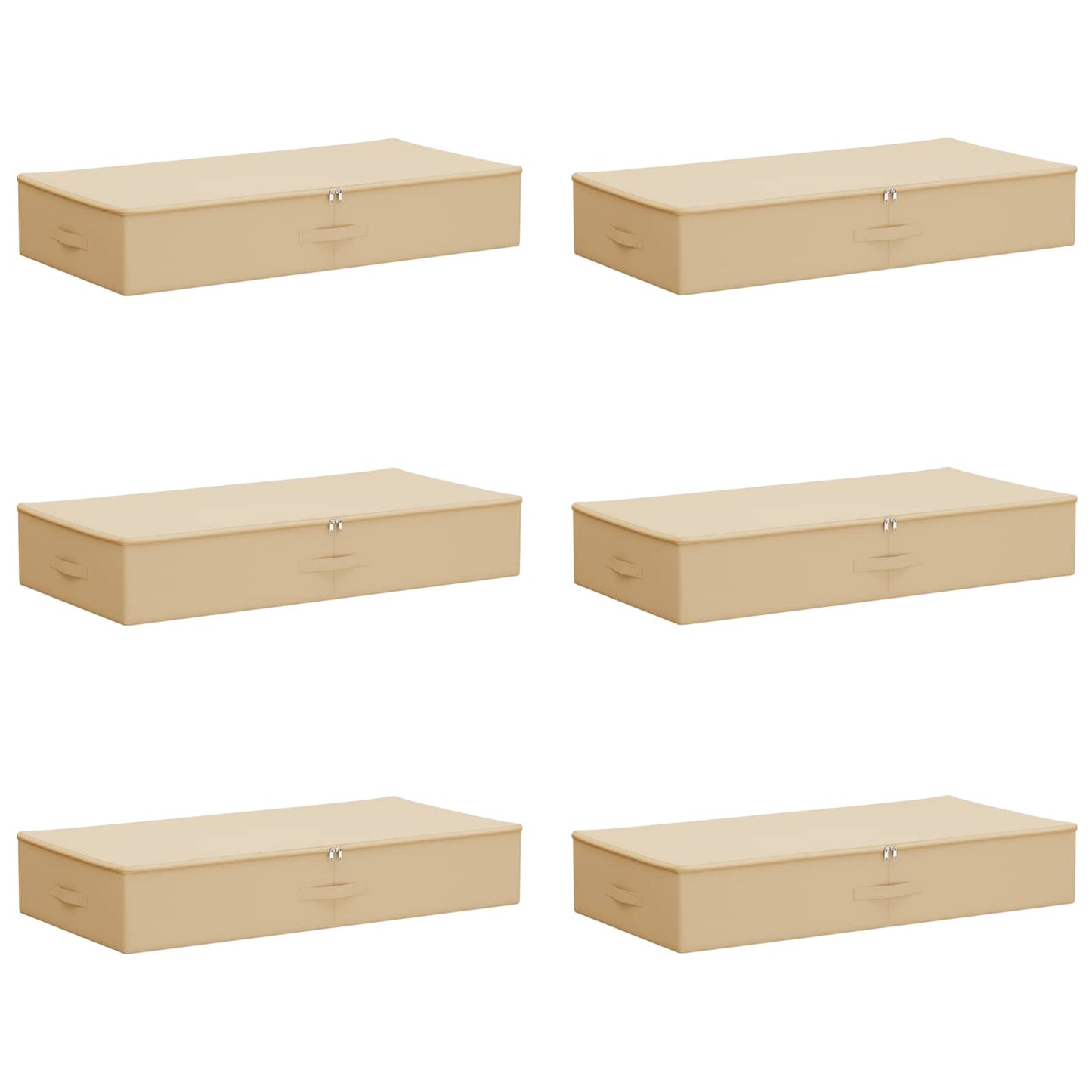 vidaXL Κουτί αποθήκευσης 6 pcs Κρεμ 100 x 50 x 18 εκ. Ύφασμα