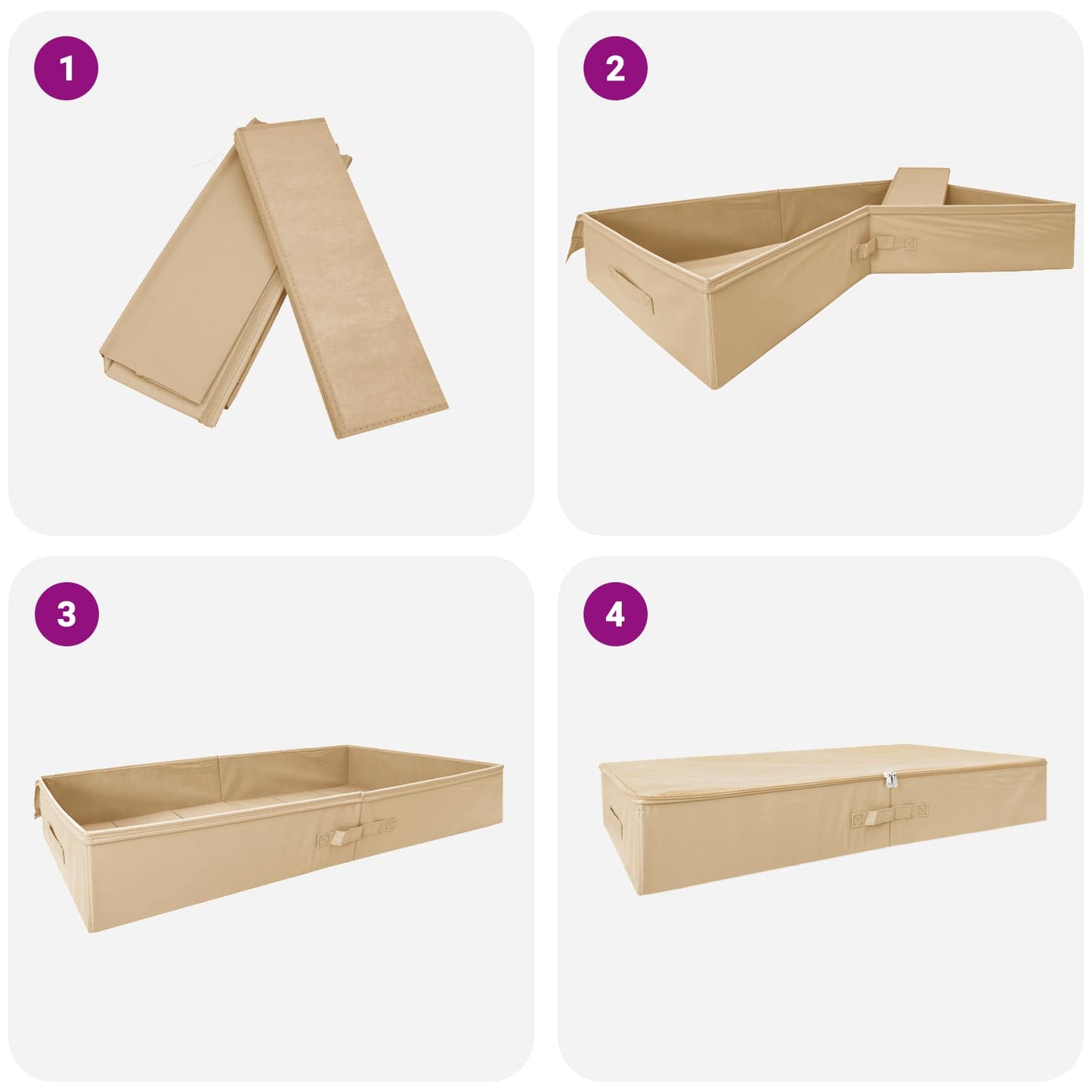 vidaXL Κουτί αποθήκευσης 6 pcs Κρεμ 100 x 50 x 18 εκ. Ύφασμα