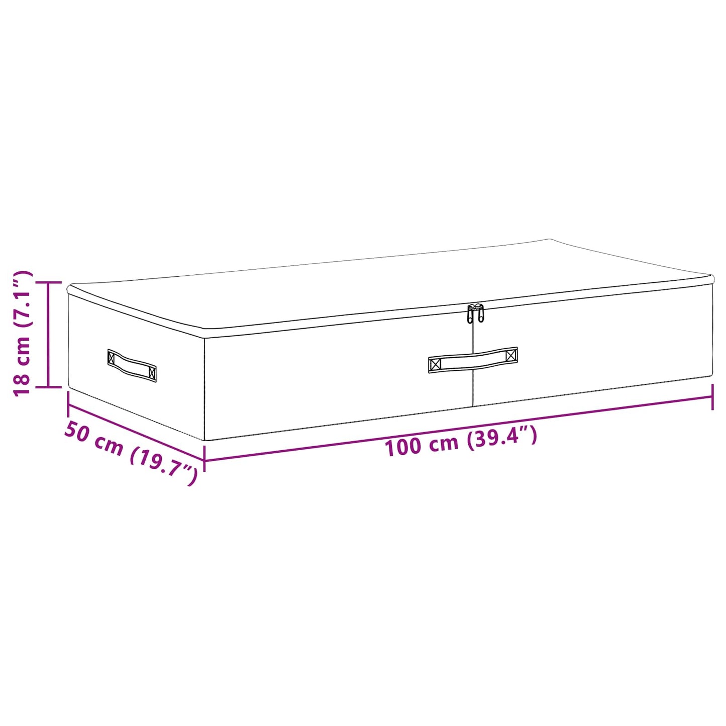vidaXL Κουτί αποθήκευσης 6 pcs Κρεμ 100 x 50 x 18 εκ. Ύφασμα