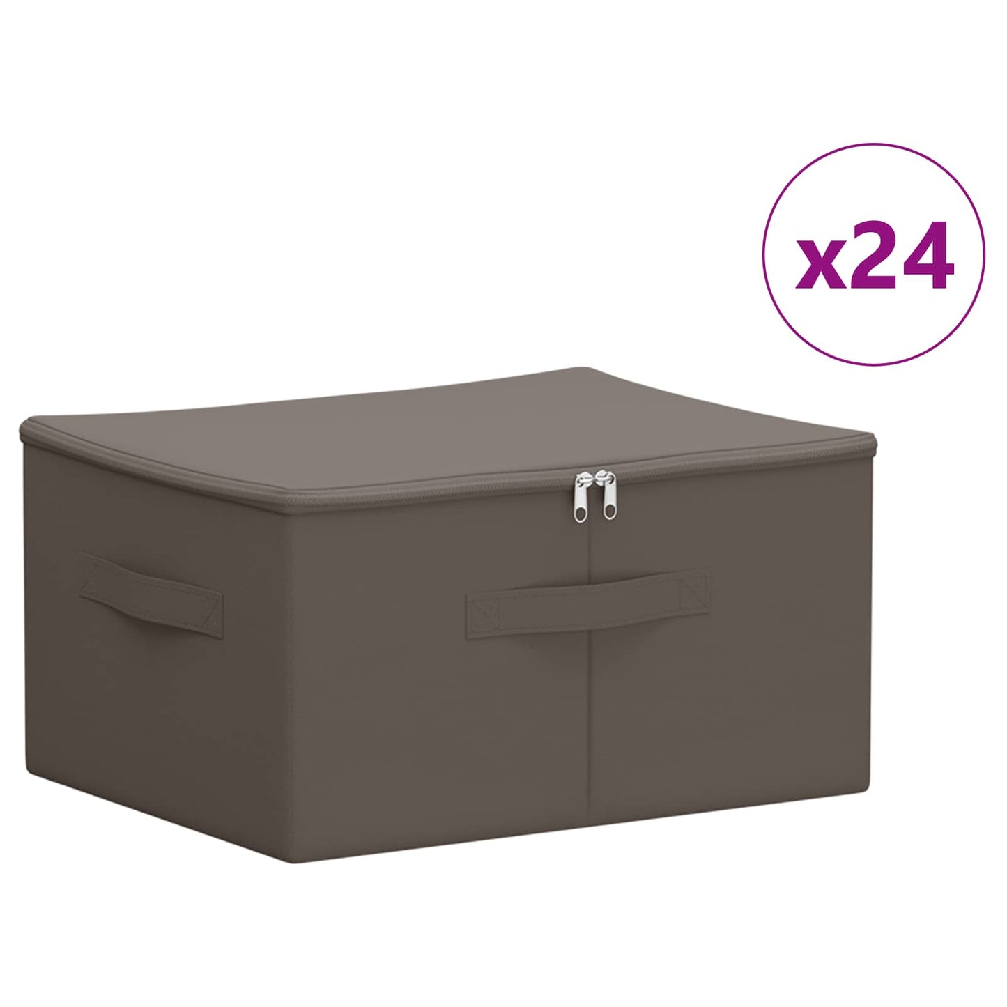 vidaXL Κουτί αποθήκευσης 24 pcs Γκρι 43 x 34 x 23 εκ. Ύφασμα
