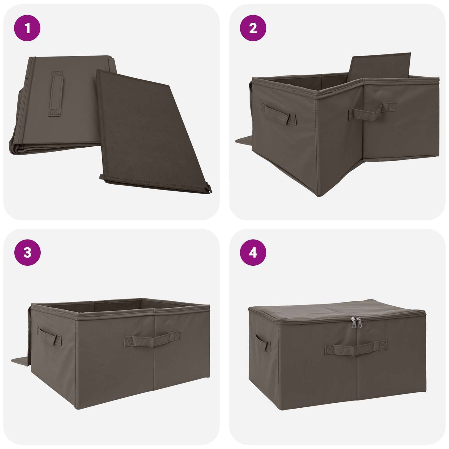 vidaXL Κουτί αποθήκευσης Γκρι 55 x 35 x 32 εκ. Ύφασμα