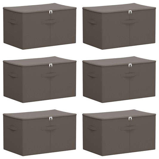 vidaXL Κουτί αποθήκευσης 6 pcs Γκρι 60 x 43 x 35 εκ. Ύφασμα