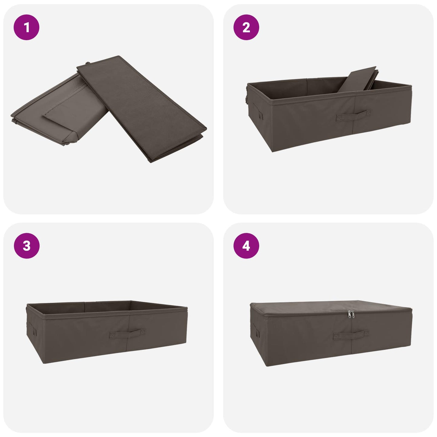 vidaXL Κουτί αποθήκευσης 24 pcs Γκρι 70 x 40 x 18 εκ. Ύφασμα