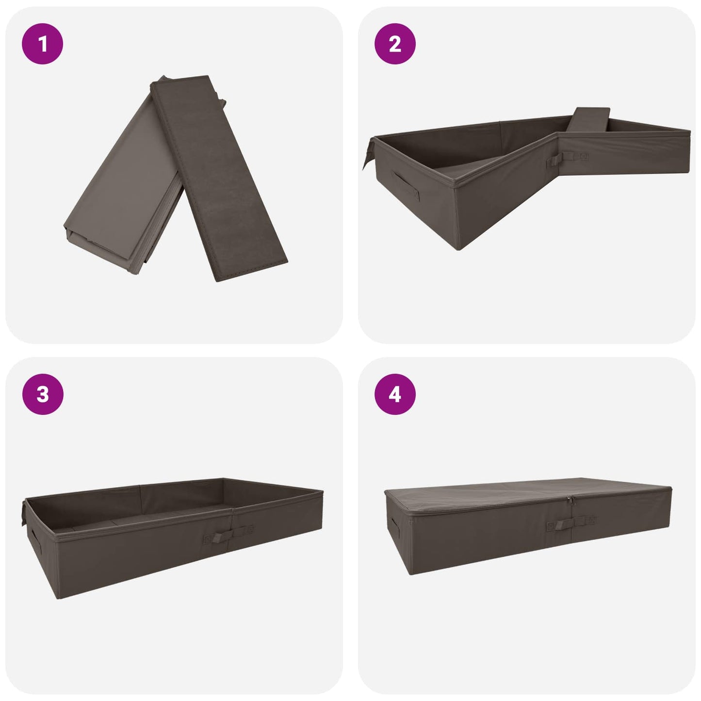 vidaXL Κουτί αποθήκευσης 24 pcs Γκρι 100 x 50 x 18 εκ. Ύφασμα