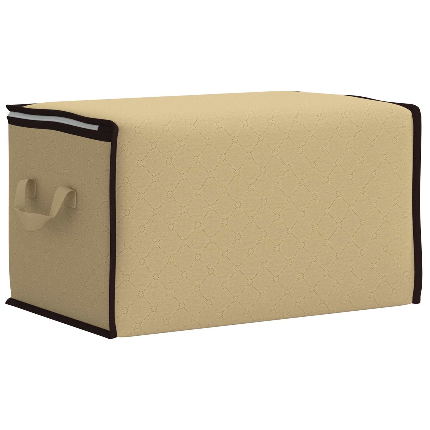 vidaXL Κουτί Αποθήκευσης με Διαφανές Πλευρικό Παράθυρο Κρεμ Ύφασμα