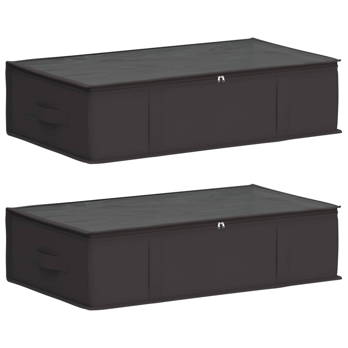 vidaXL Κουτί Αποθήκευσης με Διαφανές Παράθυρο 2 pcs Ανθρακί Ύφασμα