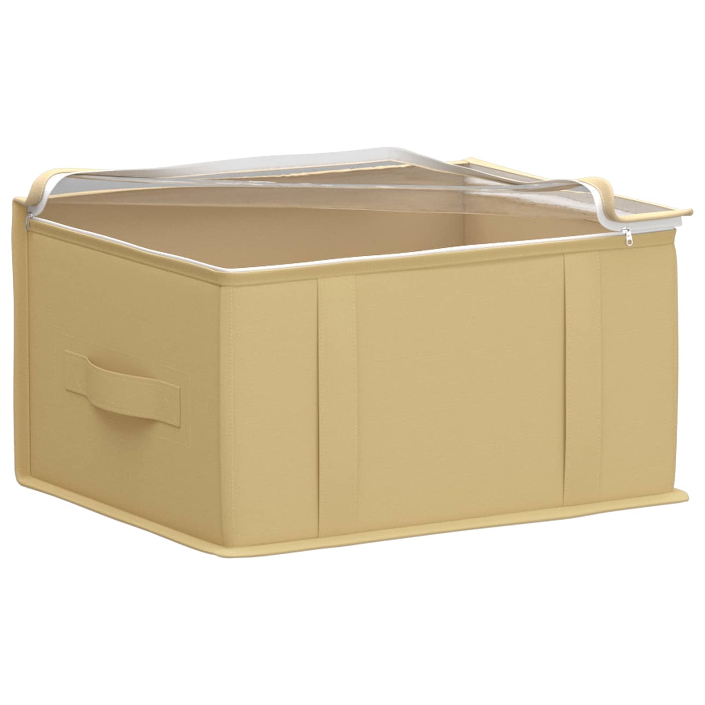 vidaXL Κουτί Αποθήκευσης με Διαφανές Παράθυρο 6 pcs Κρεμ Ύφασμα