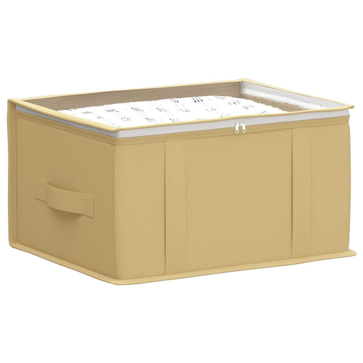 vidaXL Κουτί Αποθήκευσης με Διαφανές Παράθυρο 6 pcs Κρεμ Ύφασμα