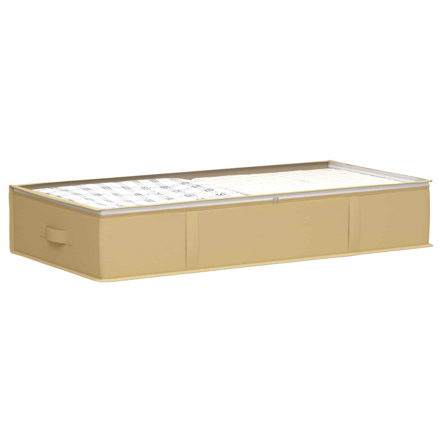 vidaXL Κουτί Αποθήκευσης με Διαφανές Παράθυρο 2 pcs Κρεμ Ύφασμα
