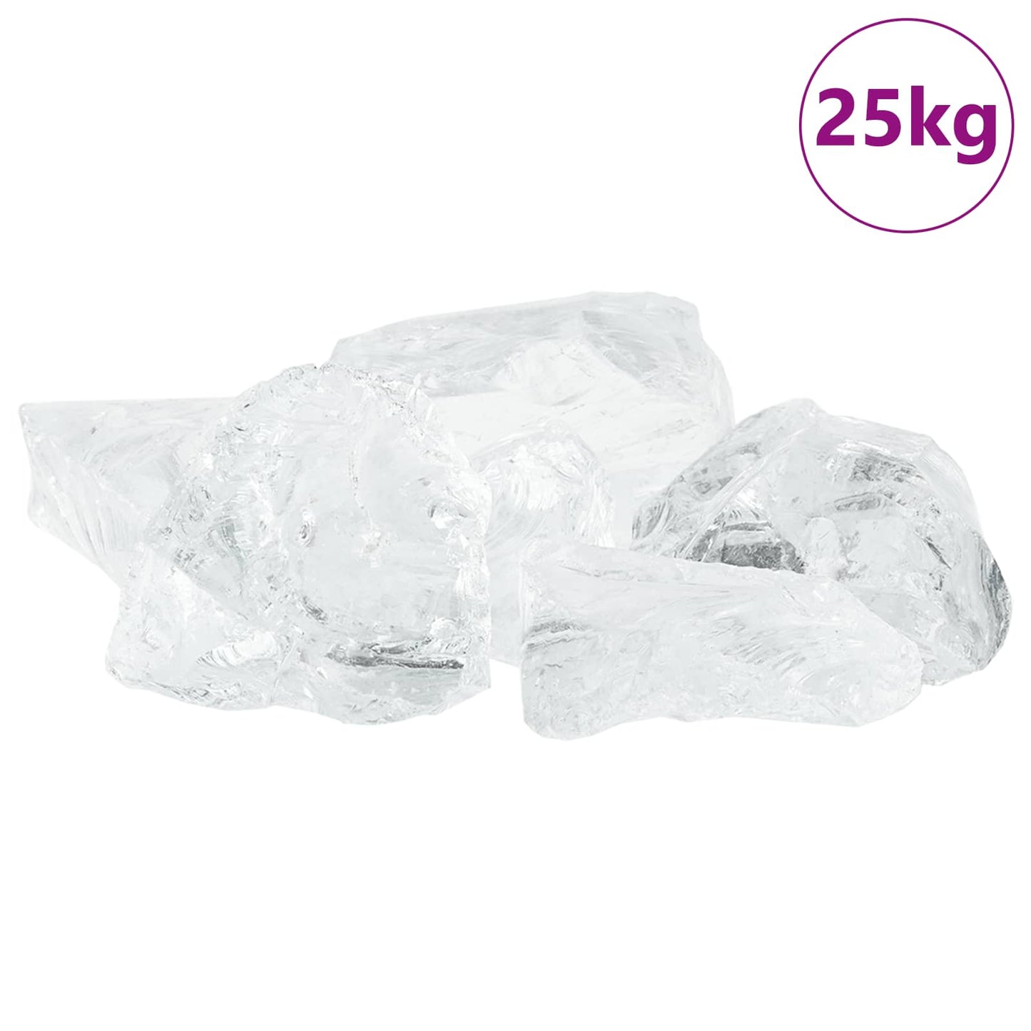 vidaXL Πέτρες Κήπου Λευκό 12 cm Γυαλί