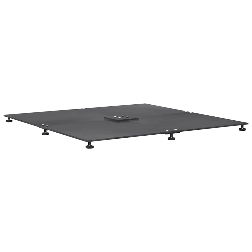 vidaXL Βάση ομπρέλας Σκούρο γκρι 100 x 100 x 4 εκ. Ατσάλι