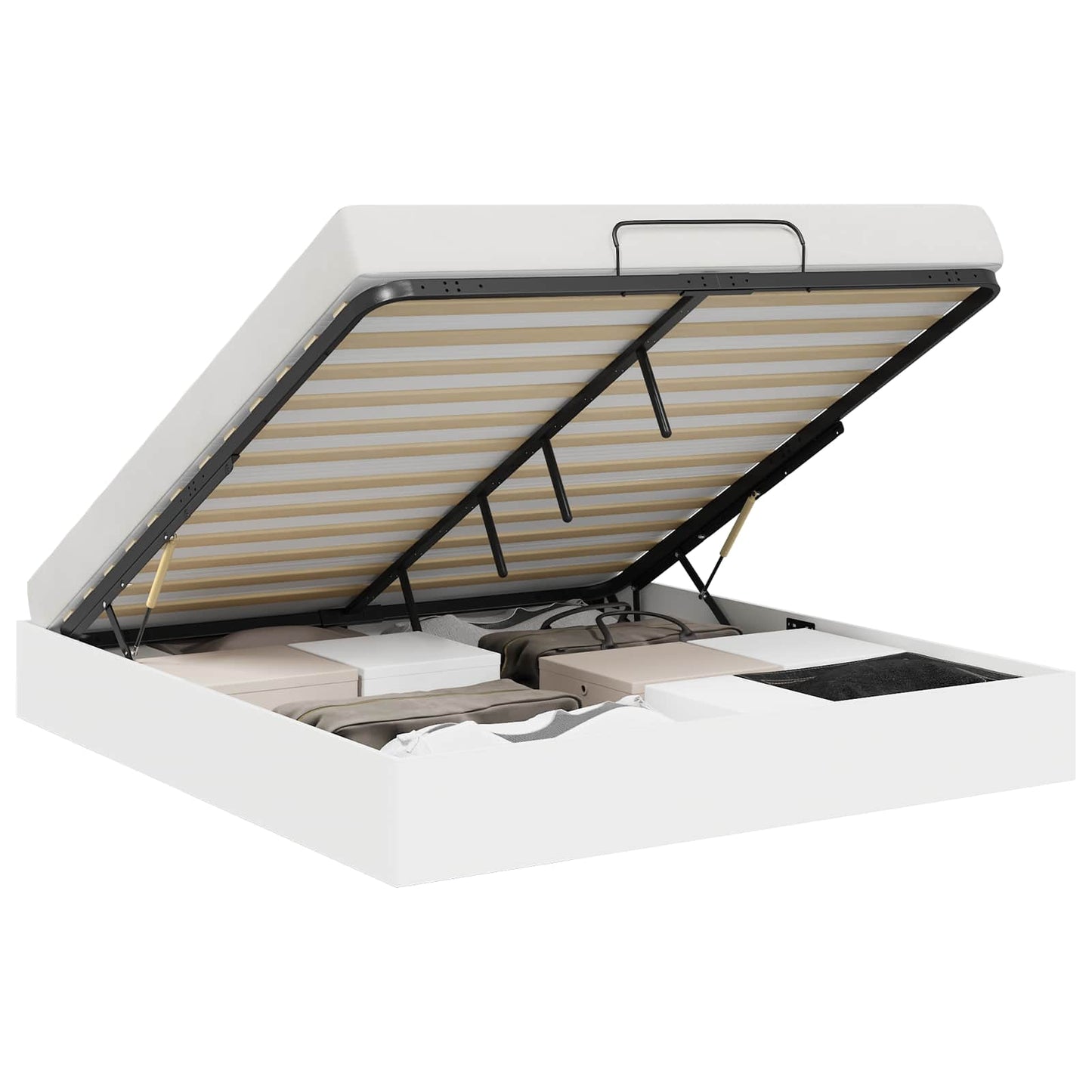 vidaXL Κρεβάτι Οθωμανικού Τύπου Λευκό 193 x 120 x 25 εκ Μοριοσανίδα