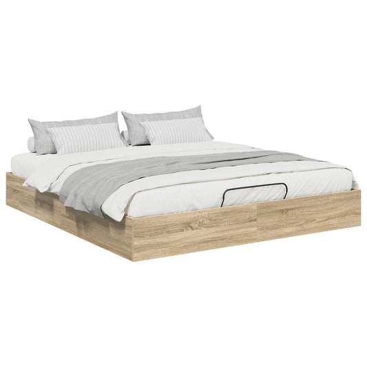 vidaXL Κρεβάτι Οθωμανικού Τύπου Δρύς Sonoma 193 x 120 x 25 εκ