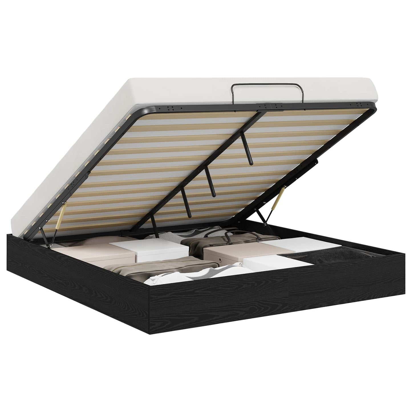 vidaXL Κρεβάτι Οθωμανικού Τύπου Μαύρη Οξυά 193 x 120 x 25 εκ