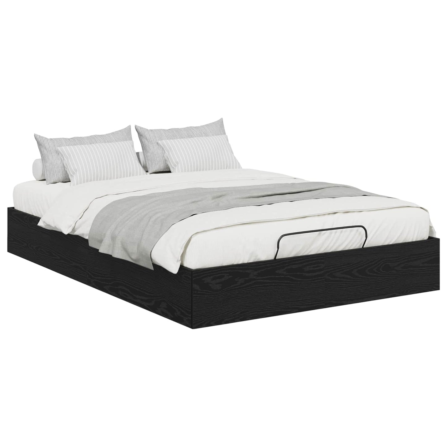 vidaXL Κρεβάτι Οθωμανικού Τύπου Μαύρη Οξυά 193 x 120 x 25 εκ