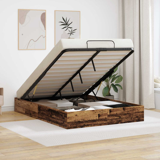 vidaXL Κρεβάτι Οθωμανικού Τύπου Παλιό ξύλο 203 x 140 x 25 εκ