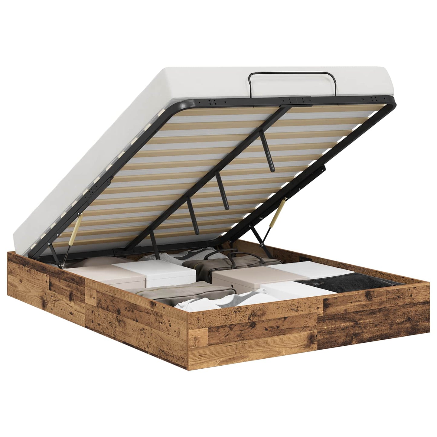 vidaXL Κρεβάτι Οθωμανικού Τύπου Παλιό ξύλο 203 x 140 x 25 εκ