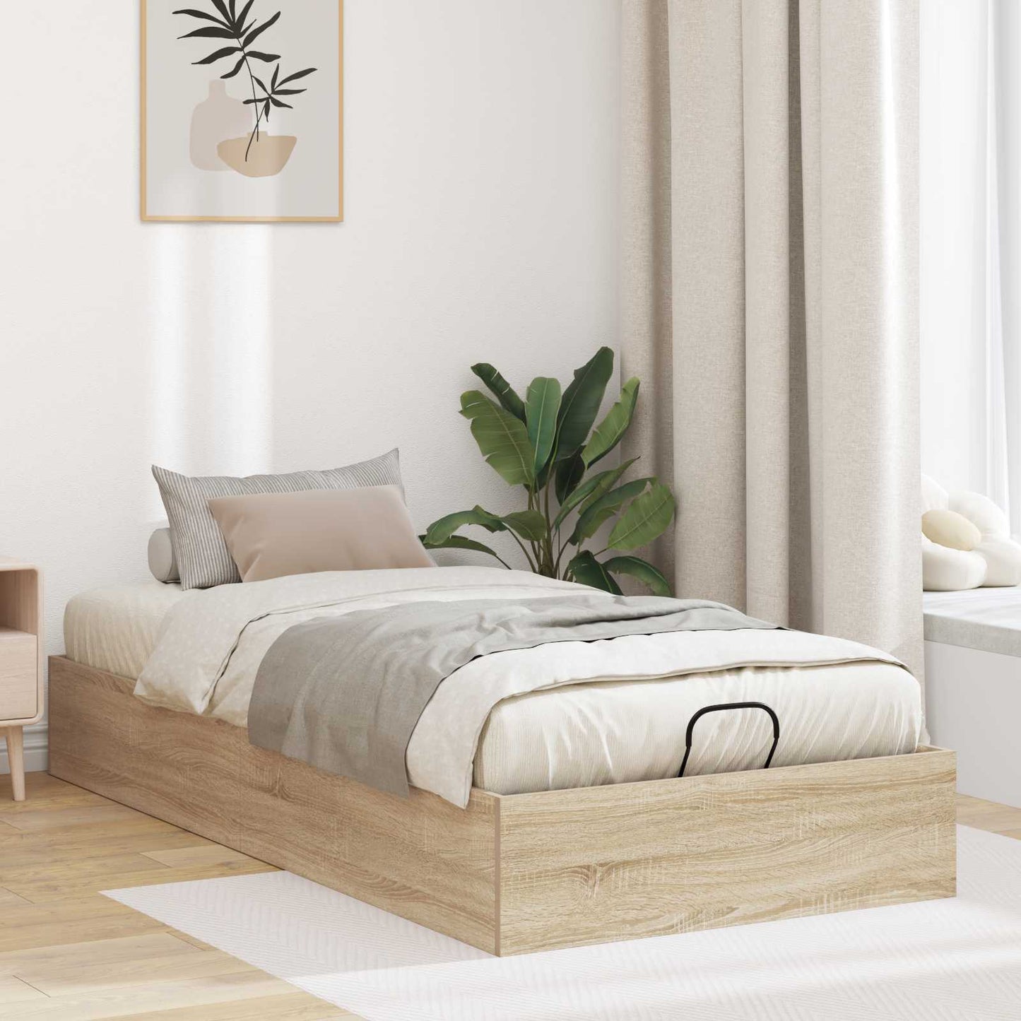 vidaXL Κρεβάτι Οθωμανικού Τύπου Δρύς Sonoma 203 x 80,5 x 25 εκ